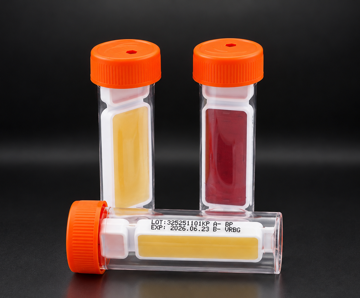 Dipslides voor microbiologische controle van water, procesvloeistoffen en oppervlakken